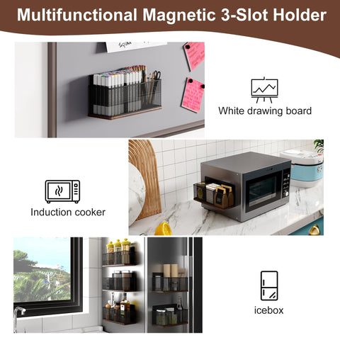 IZLIF magnetic organizer attachment fits fridge side or chalkboard for extra storage.