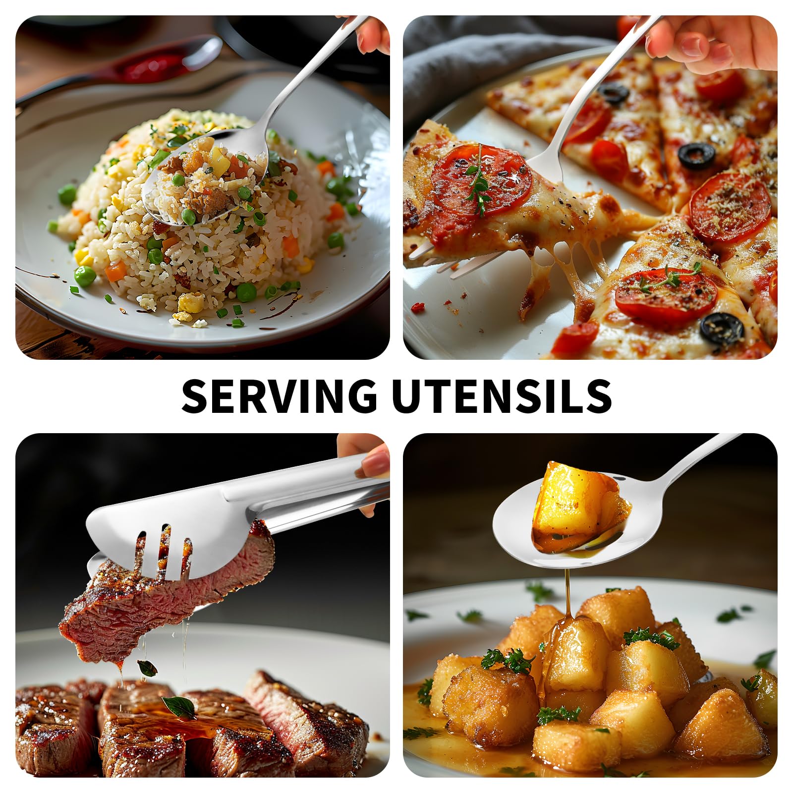 Izurok stainless steel flatware is dishwasher-safe for easy cleanup after meals.