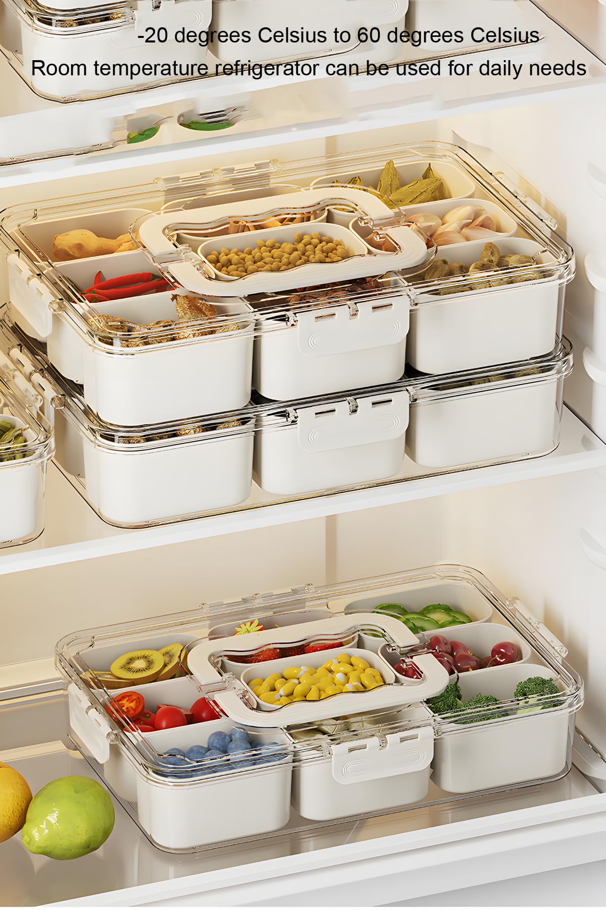 J-hong BPA-free storage tray keeps food organized and fresh