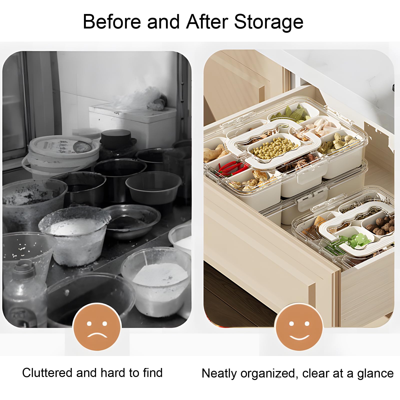 J-hong clear plastic tray organizer highlighting fridge-safe BPA-free materials