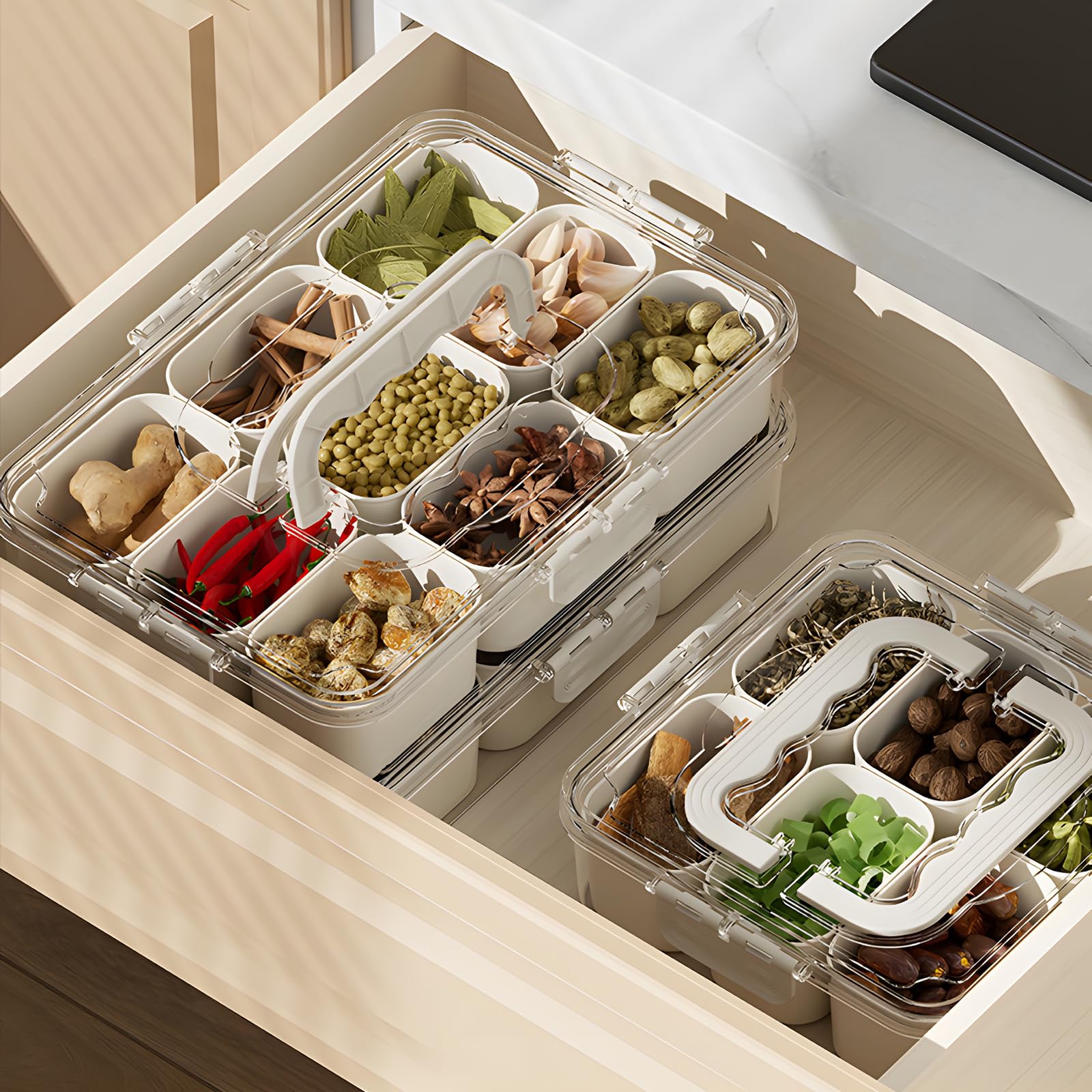 J-hong stackable snack box for bite-sized portions and tidy storage