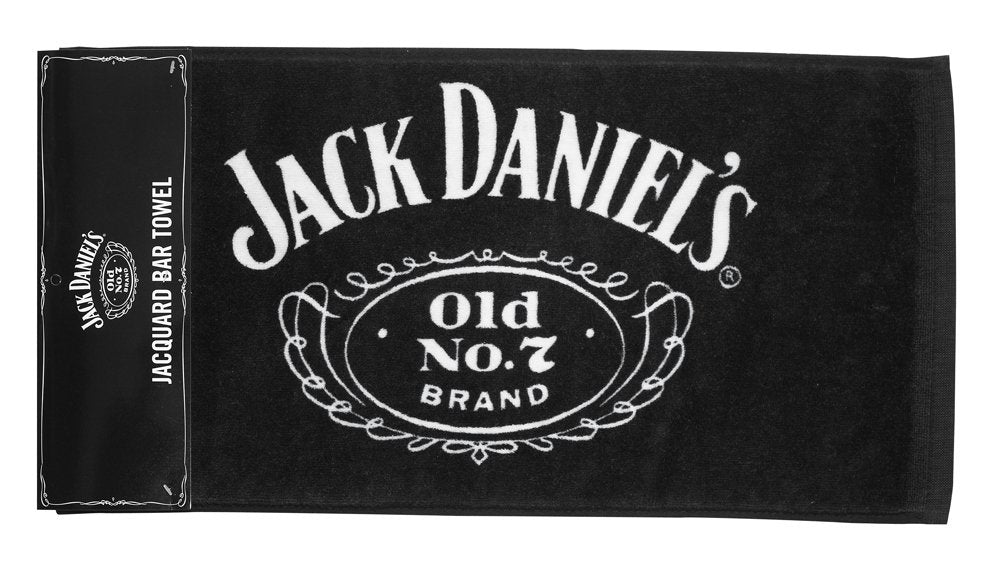 Jack Daniel's bar towel with Swing and Cartouche logo for an elevated bar setup
