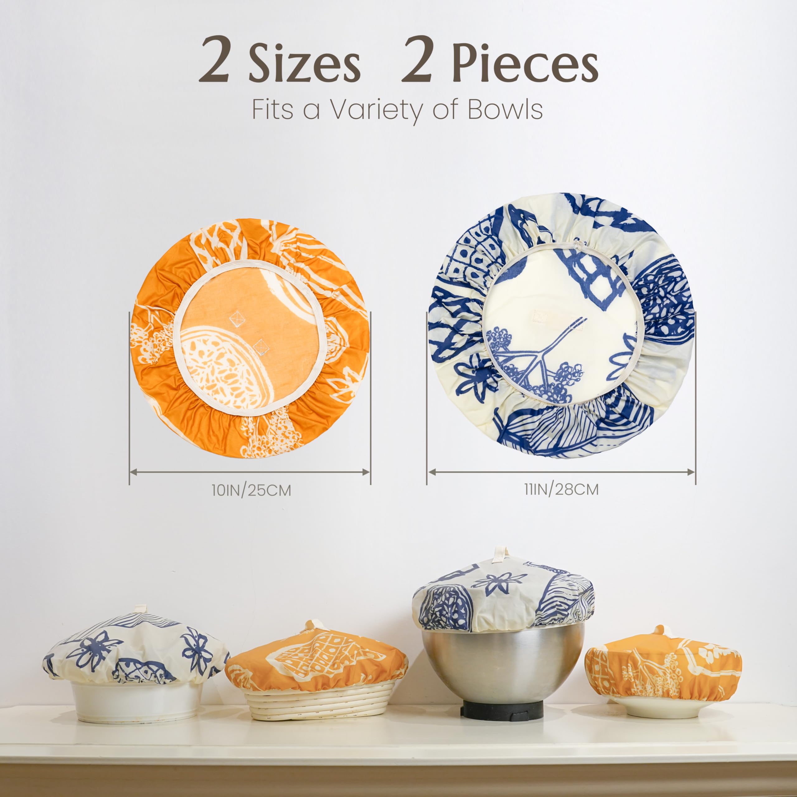 JACYAO'S elastic-band cover provides a secure fit on tall mixing bowls.
