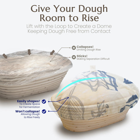 JACYAO'S unique handle design keeps dough away from the cover during proofing.