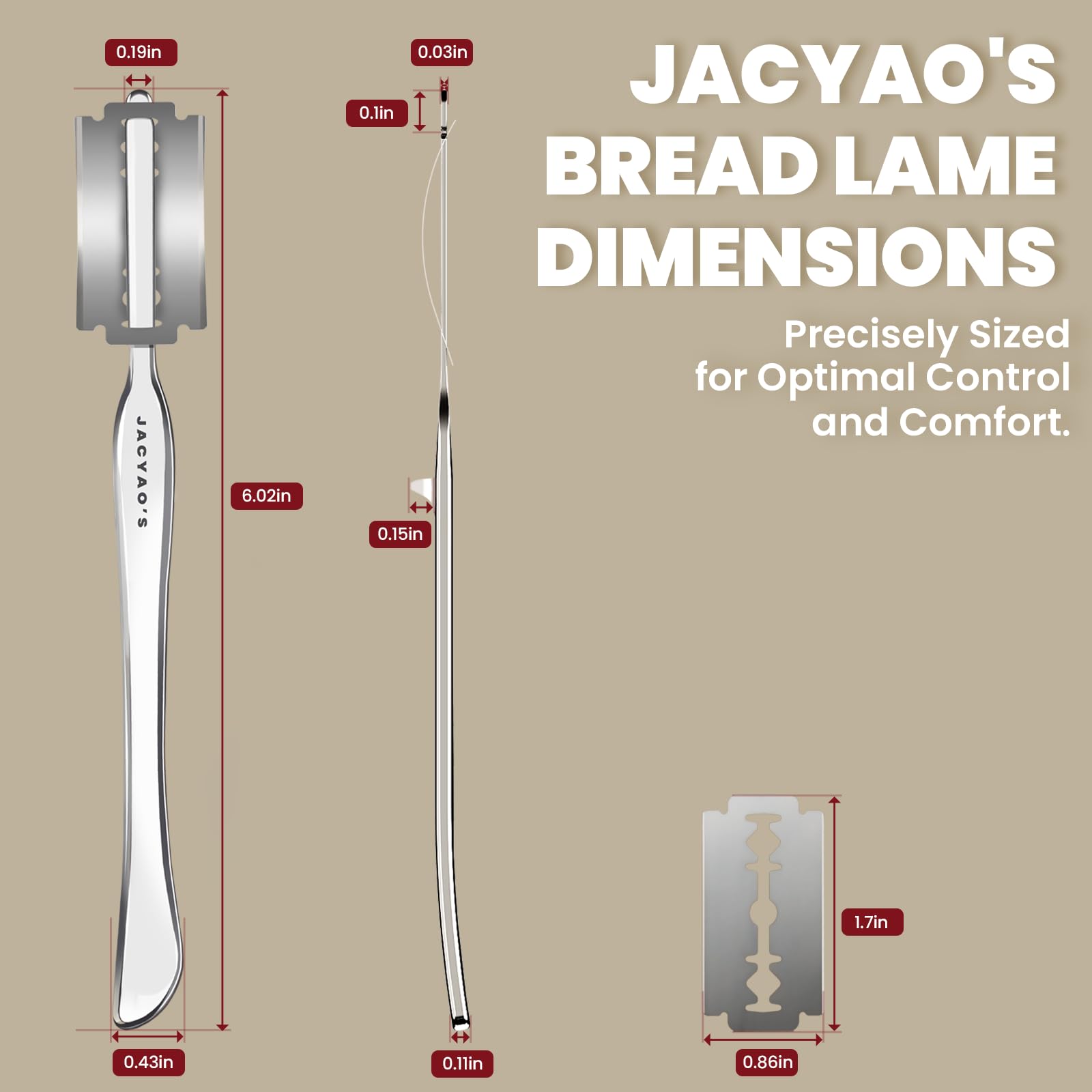 JACYAO'S razor-blades-pack image represents extra blades for continuous baking.