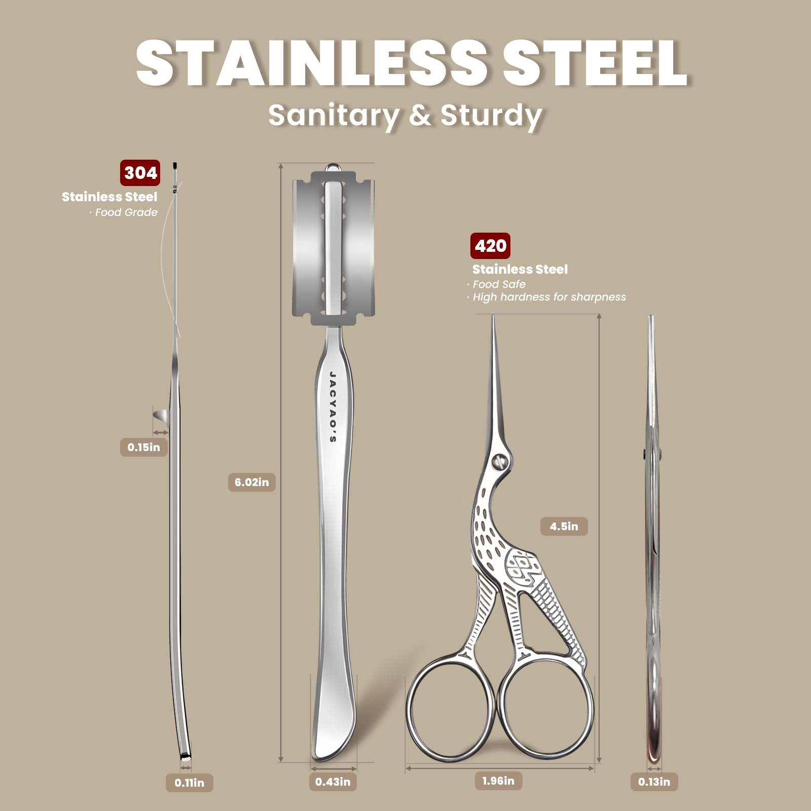 JACYAO'S sourdough scissors with sharp tips for delicate patterns.