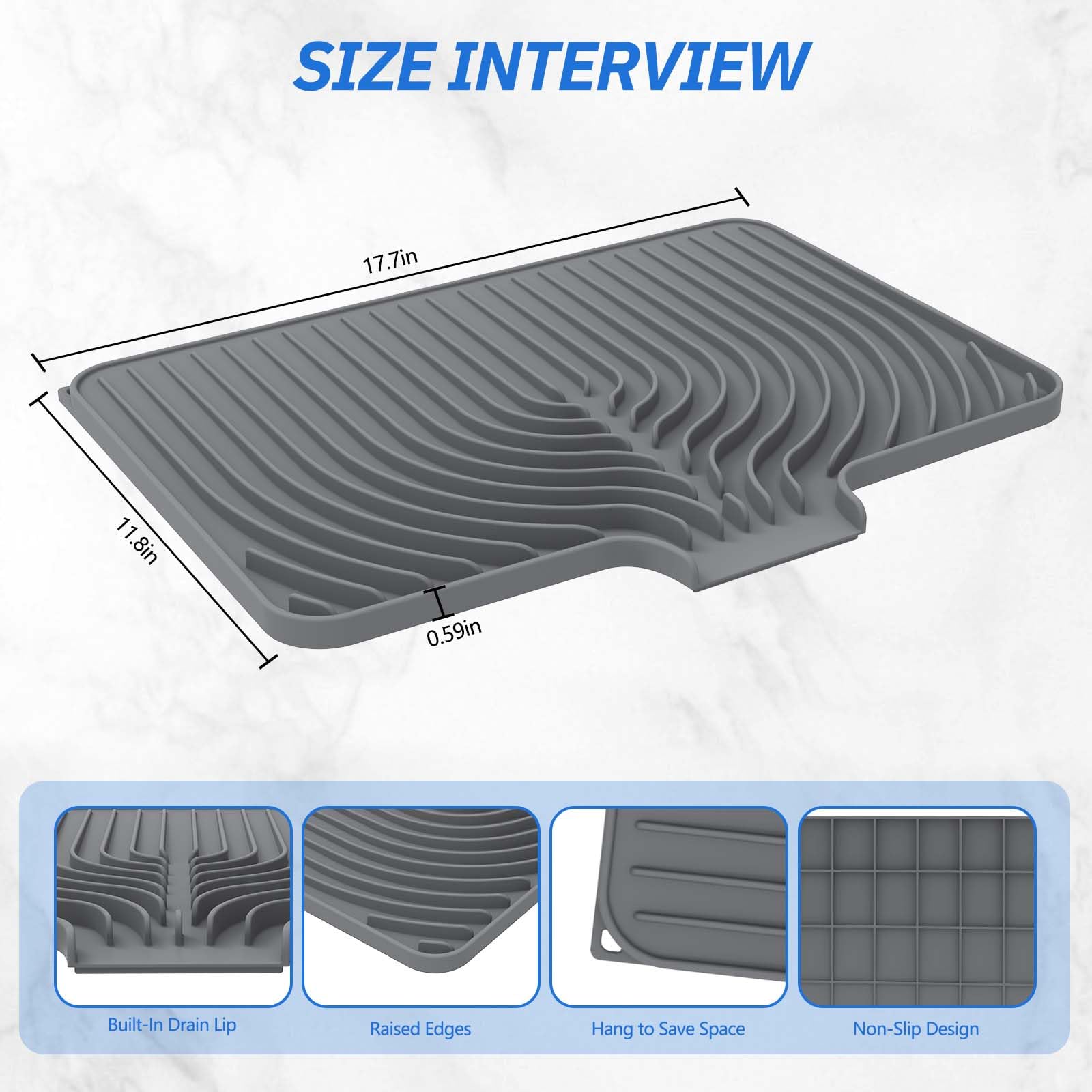 JACZZO mat with air circulation speeds drying under dishes
