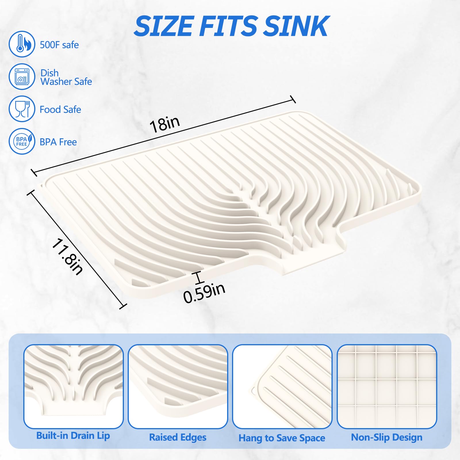 JACZZO food-grade silicone mat shows soft texture for safe drying.