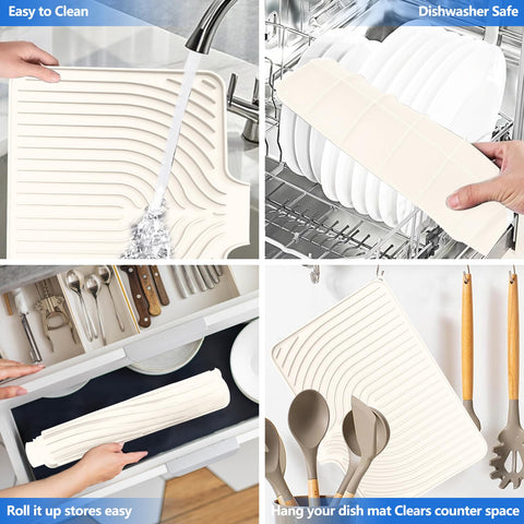 JACZZO heat-resistant mat protects countertops from hot pots.