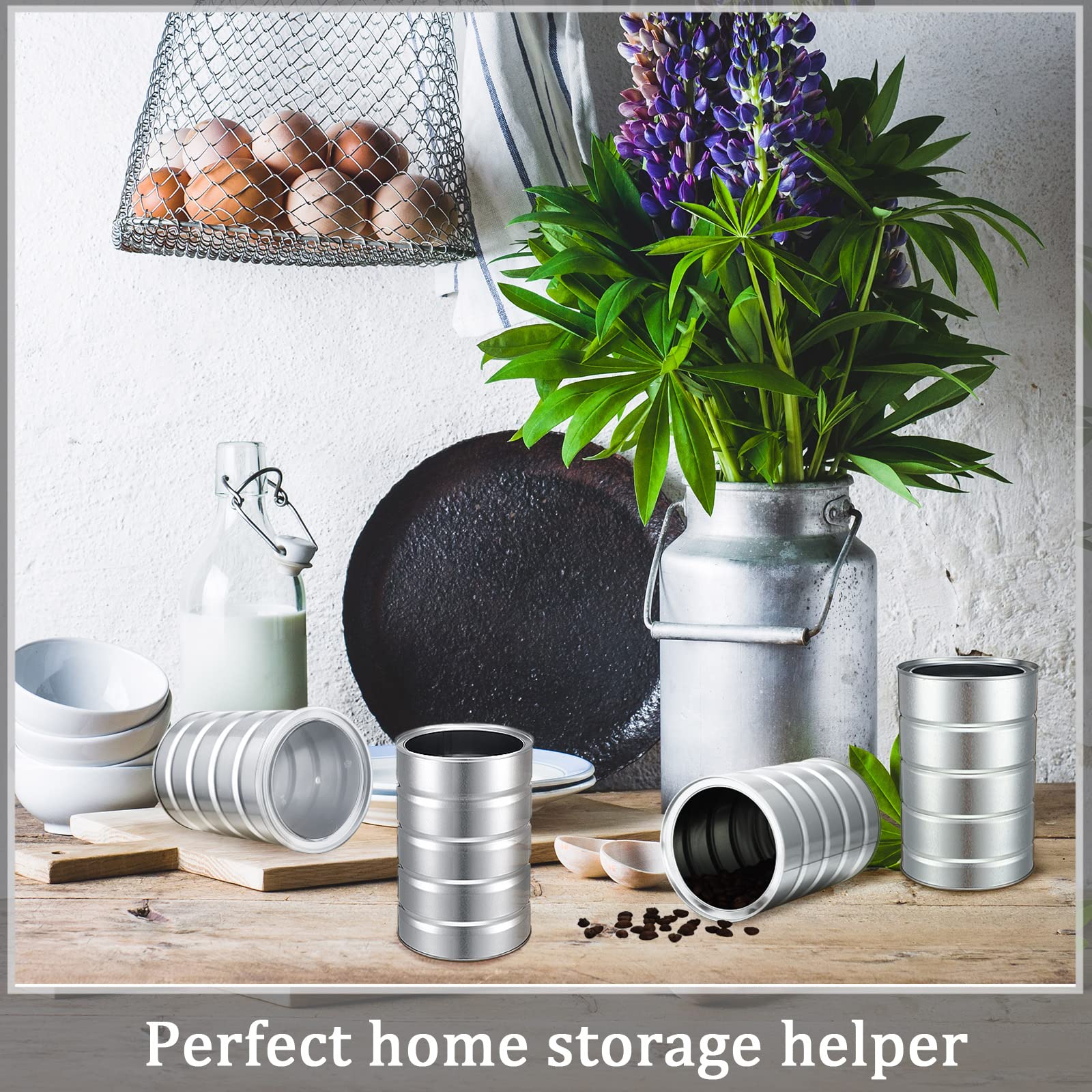 Jadive kitchen organization tin cans keep spices or snacks neatly.