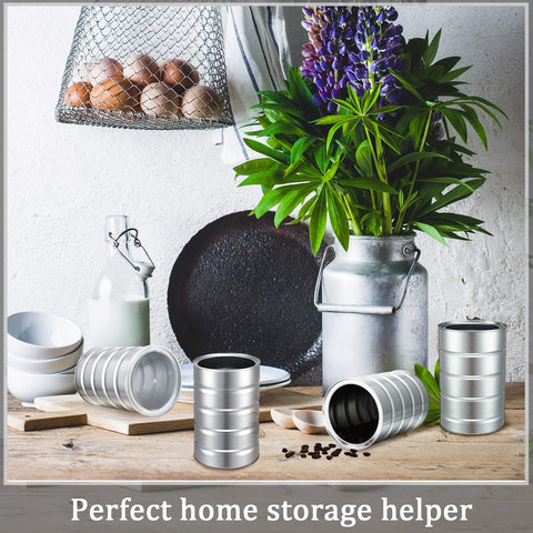 Jadive kitchen organization tin cans keep spices or snacks neatly.