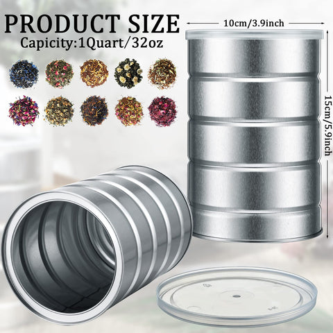 Jadive metal tin canister in silver with smooth surface for labeling.