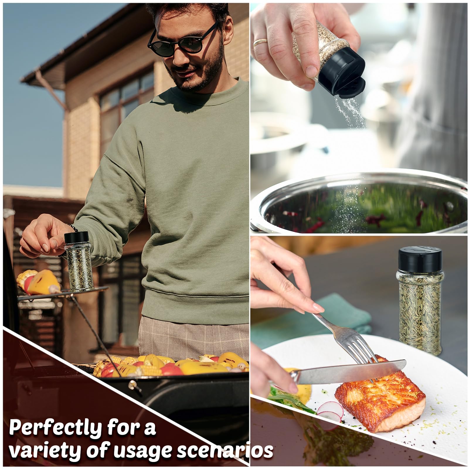 Jadive travel spice jars ideal for camping, picnics, and road trips.