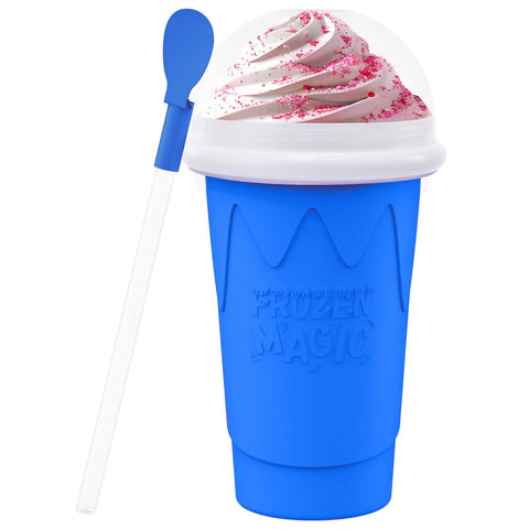 Jairuty 500ml Slushie Maker Cup blue full shot illustrates large capacity for multiple servings