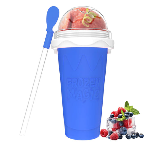 Jairuty Slushie Cup blue front view shows quick at home slush capability