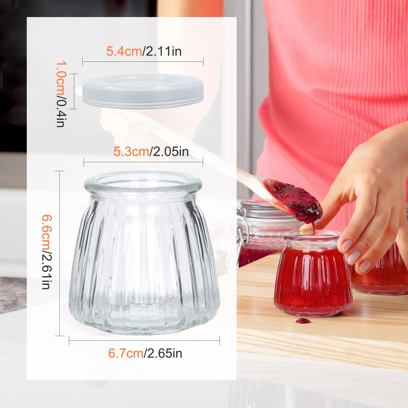 Jaisie.W 4 oz jar with airtight lid keeps honey and jams fresh.