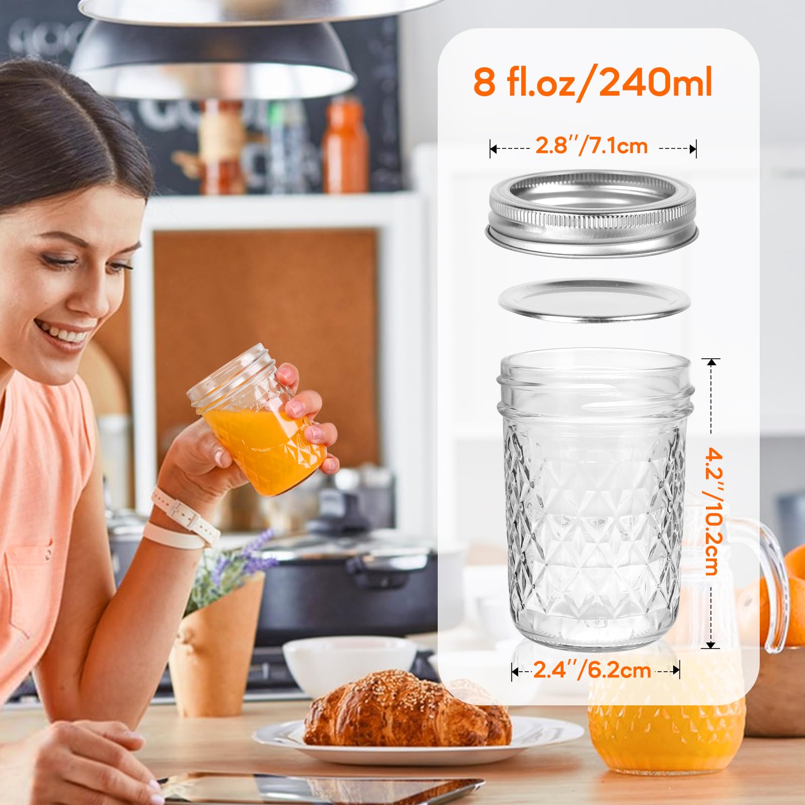 Jaisie.W jar with silver lids provides airtight seal and a sleek look.