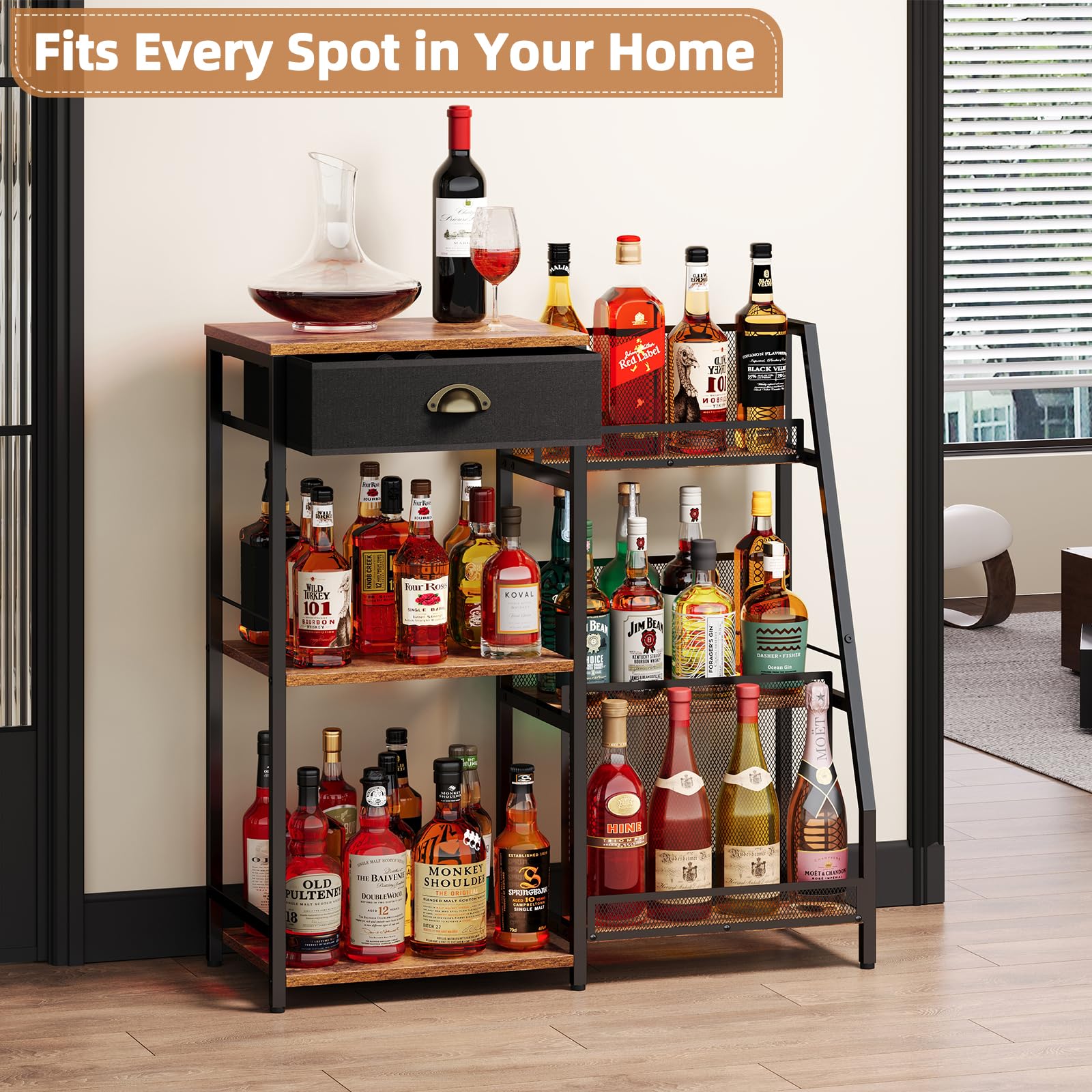 Jakyitvi bar cabinet glassware display—tidy stemware organization.