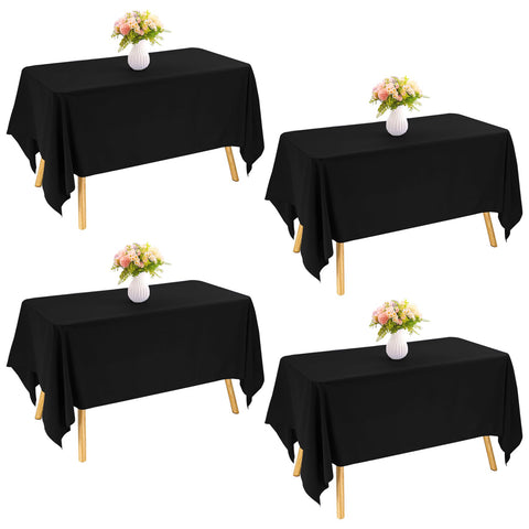 JALANCY 60x102 black tablecloth protects surfaces with elegant drop for weddings