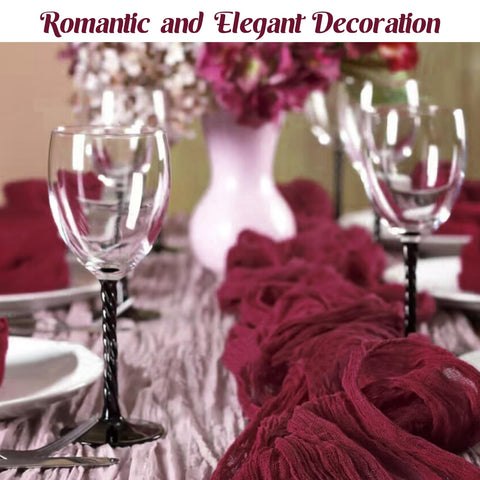 JALANCY burgundy reusable and washable table runner for multiple events