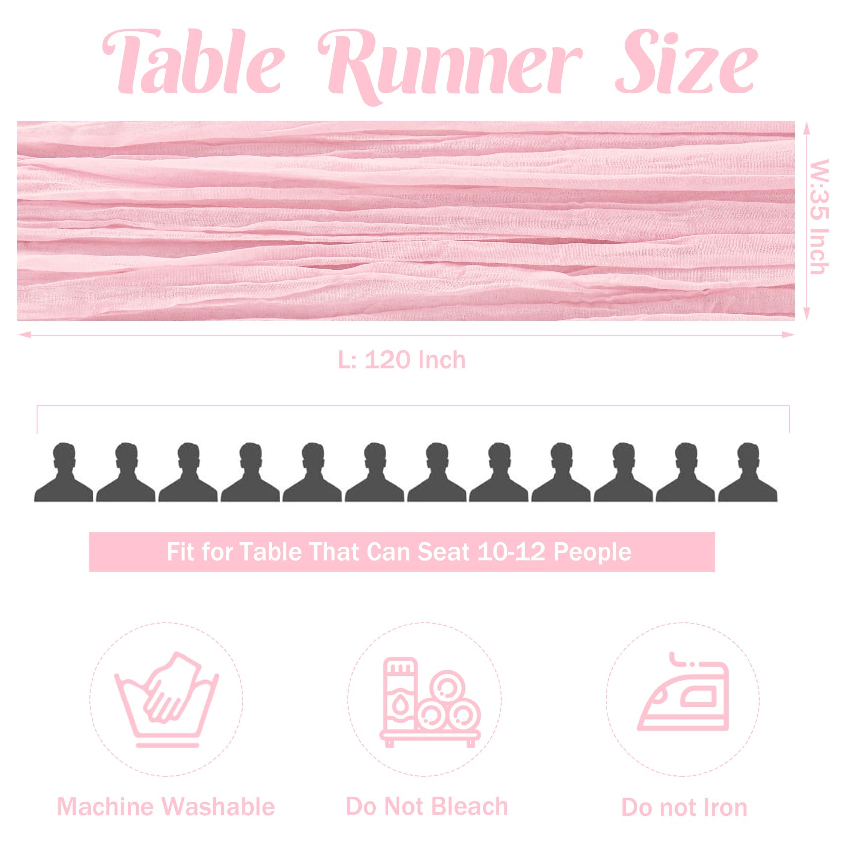 JALANCY pink gauze chair sash for chic seating arrangements.