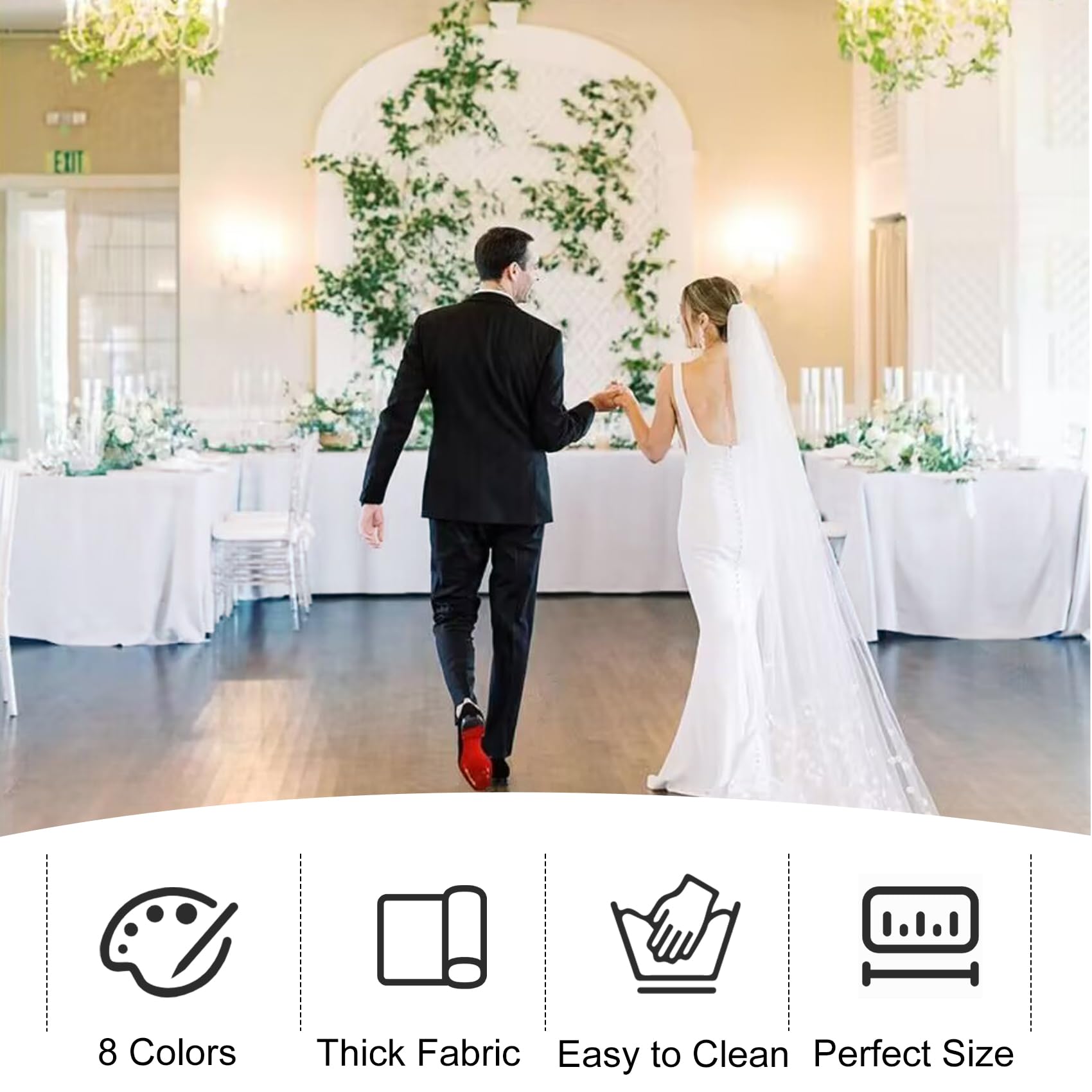 JALANCY easy-care white tablecloth ready for washing