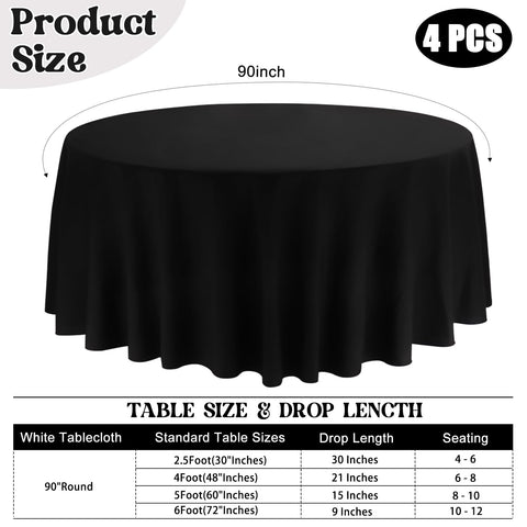 JALANCY four-pack tablecloths in black packaging show durable, washable fabric