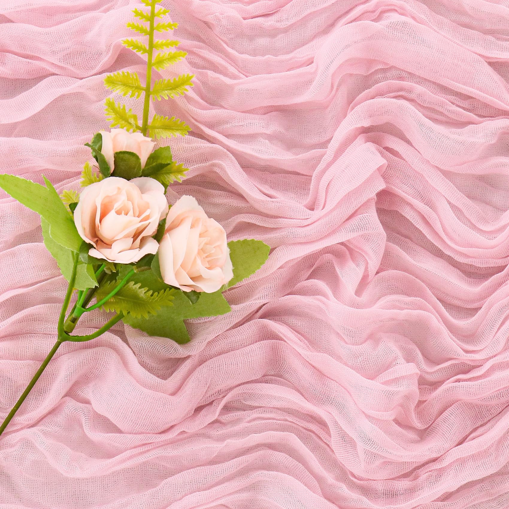 JALANCY pink gauze runner ideal for gift wrapping and decor.