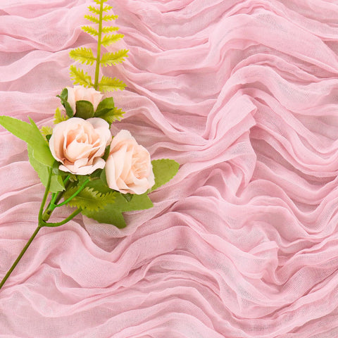 JALANCY pink gauze runner ideal for gift wrapping and decor.