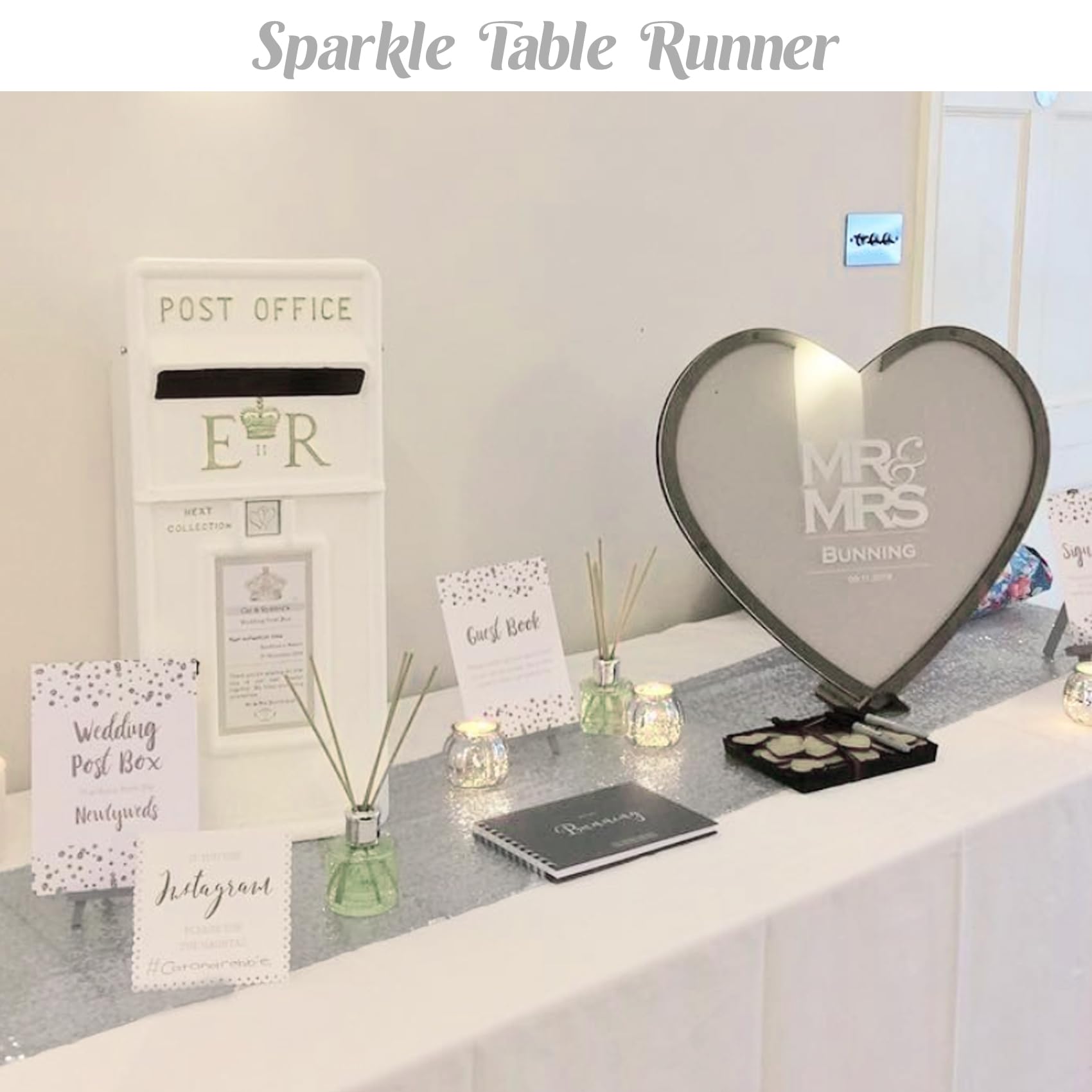 JALANCY glitter table runner as party drapery adds luxe ambiance