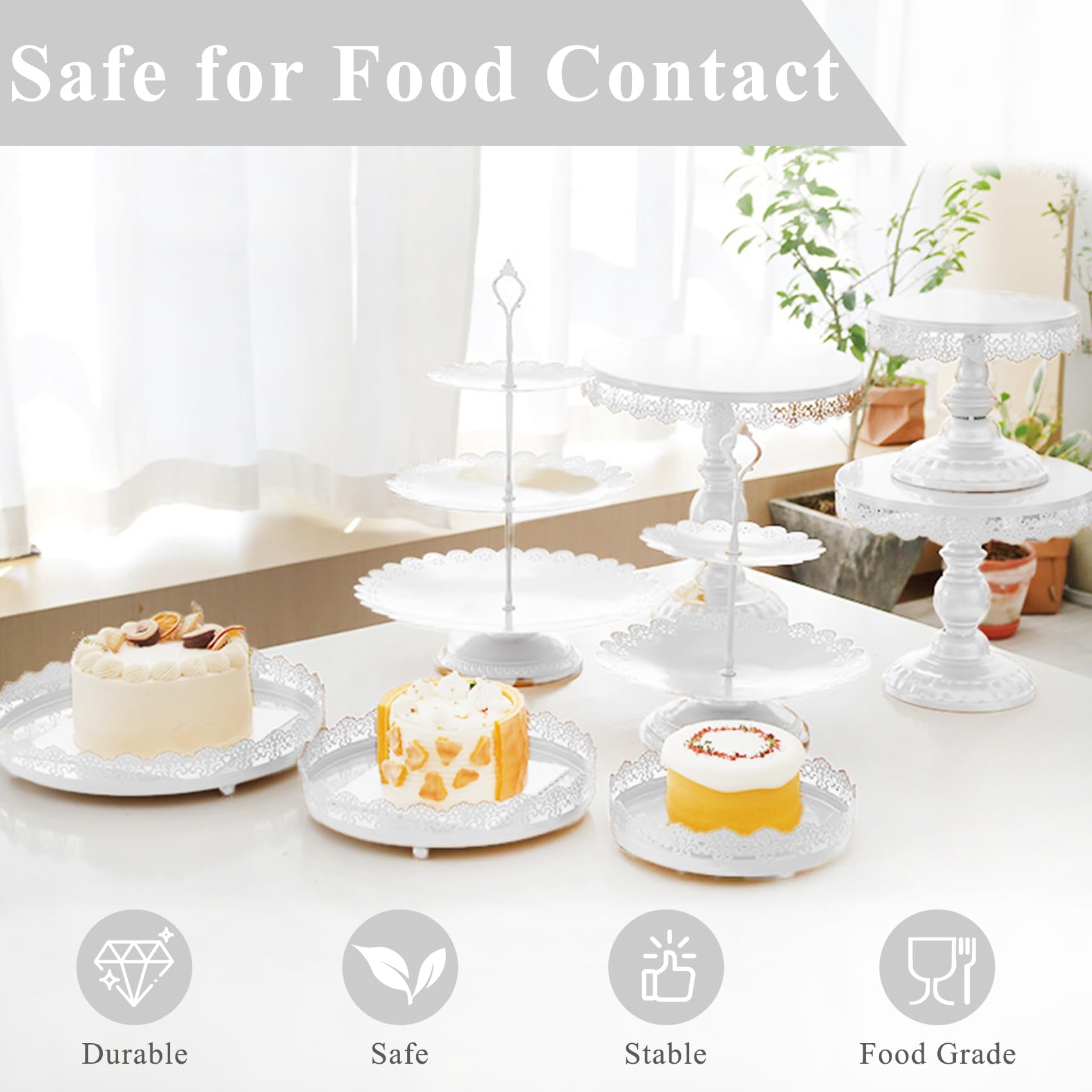 JALANCY mixed-sizes cake stands with base ideal for layered displays.