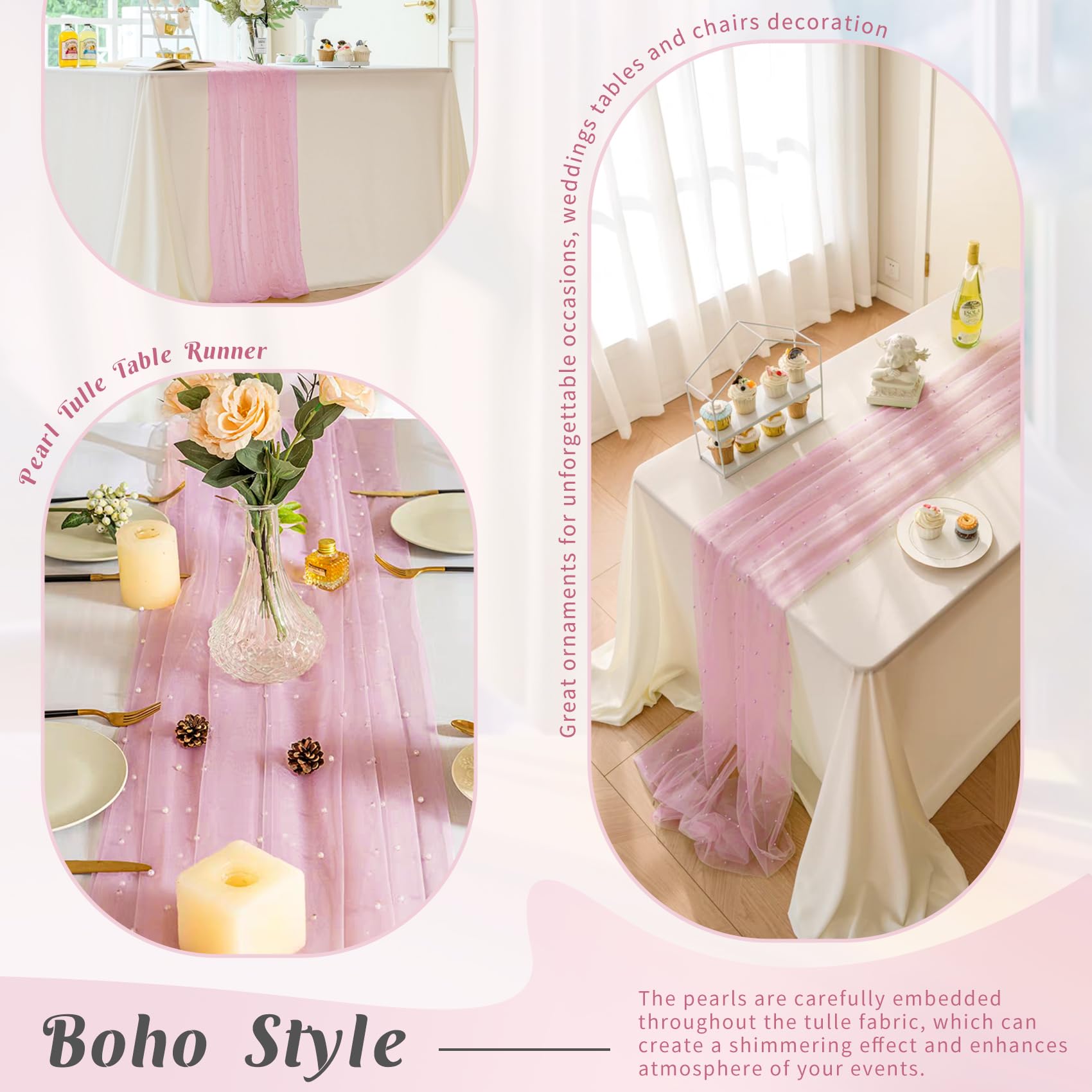 JALANCY reusable tulle runner, machine washable in laundry bag for easy cleanup after events.
