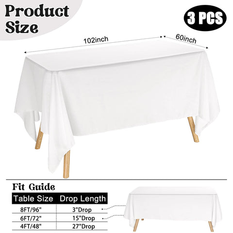 JALANCY rectangle tablecloth 60x102 white pack of 3 close-up view
