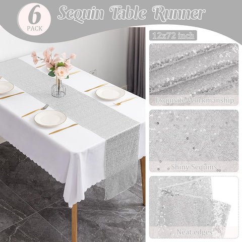 JALANCY glitter table runner decor elevates bridal party dining with subtle shine