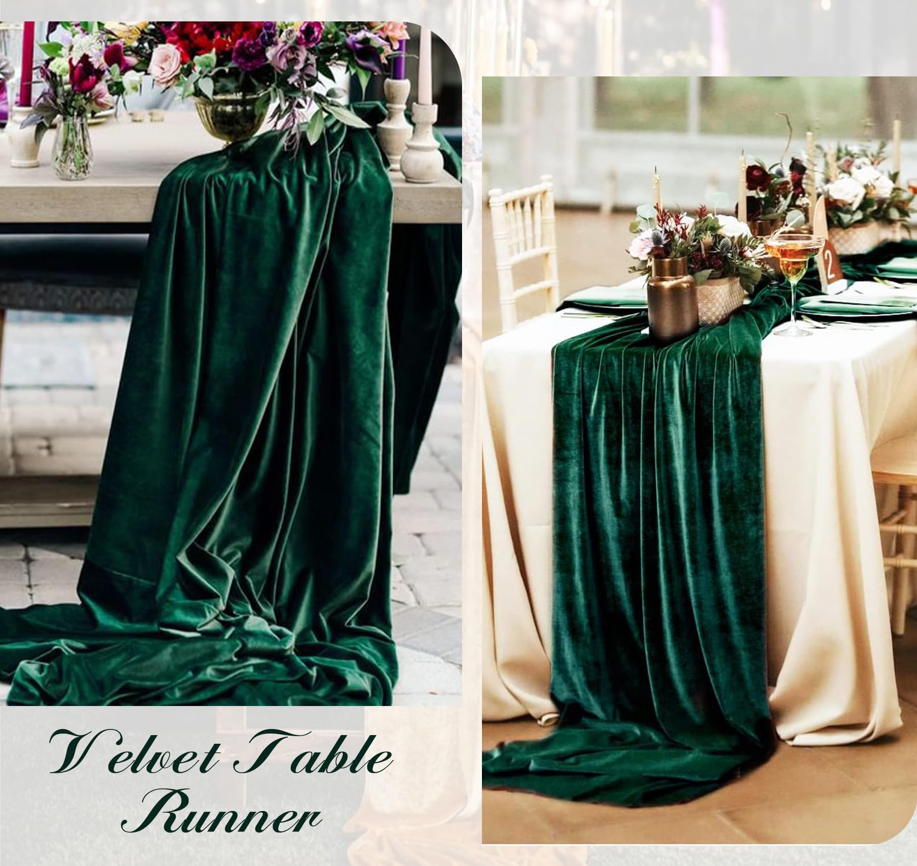JALANCY velvet table runner complements rustic, farmhouse, and modern table decor.