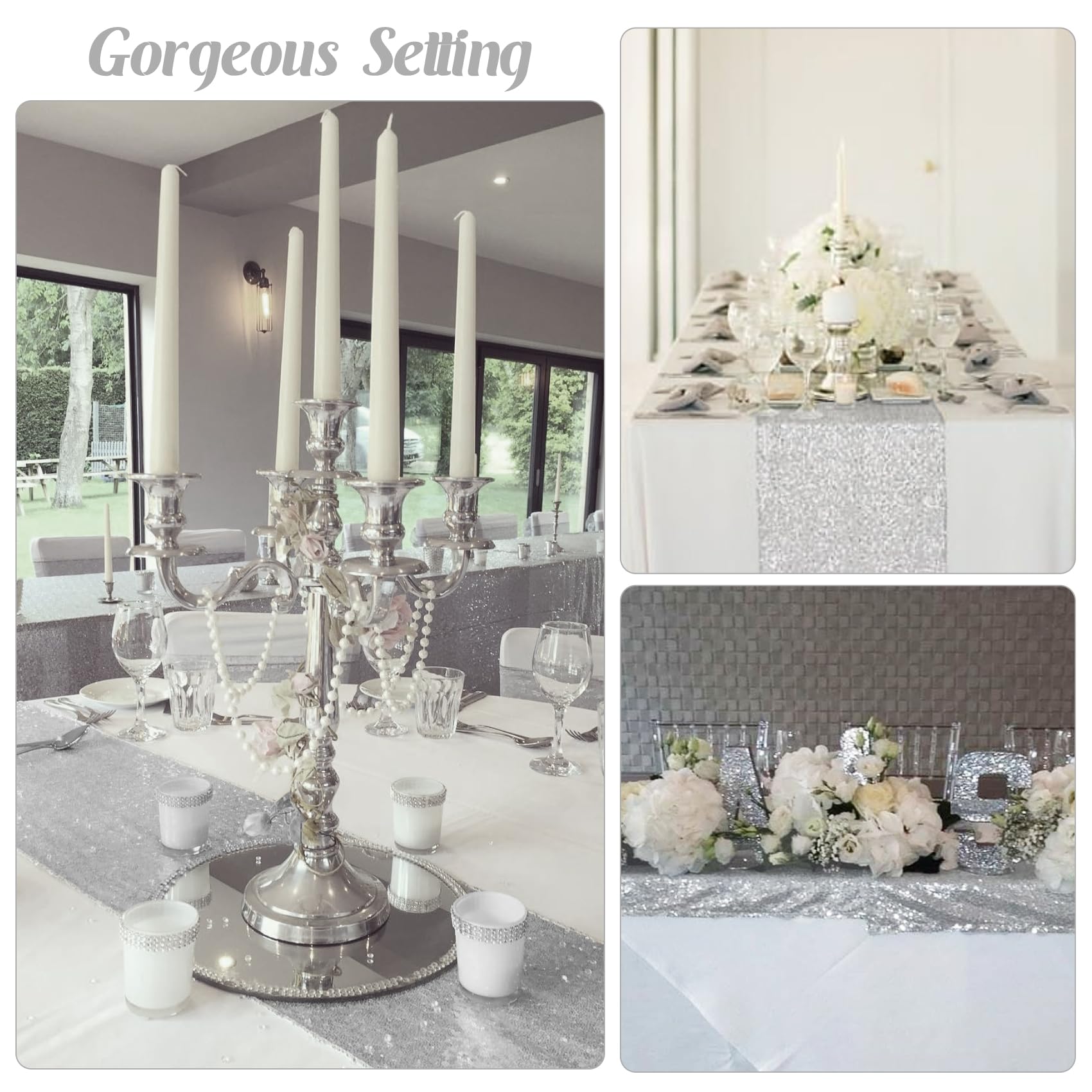 JALANCY washable sequin table runner is easy to clean and reuse