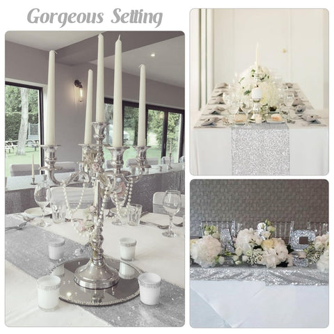 JALANCY washable sequin table runner is easy to clean and reuse