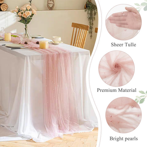 JALANCY wedding arch backdrop featuring dusty pink pearl runner for ceremonies