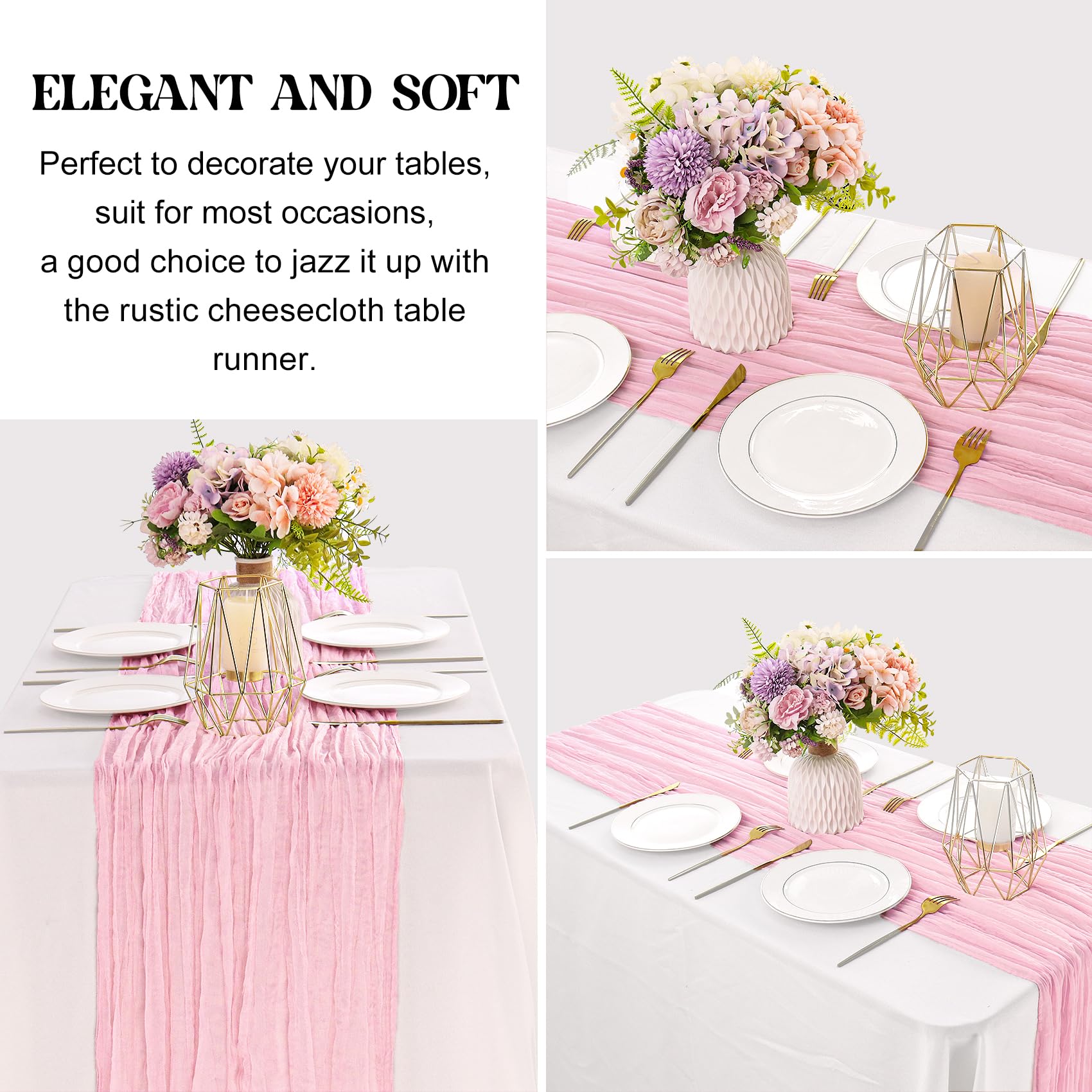 JALANCY wedding backdrop draping with pink cheesecloth for charm.