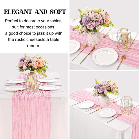 JALANCY wedding backdrop draping with pink cheesecloth for charm.