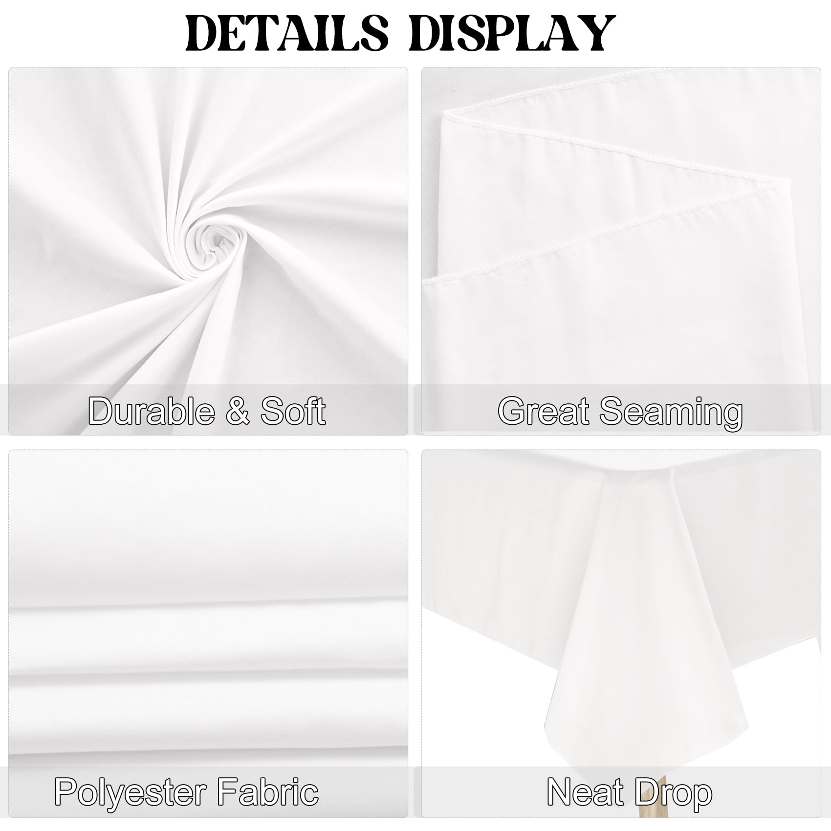 JALANCY wedding table setup with white tablecloth for elegant decor