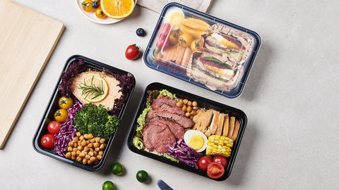 Stackable Jaluxing meal prep containers save kitchen space and stay organized.
