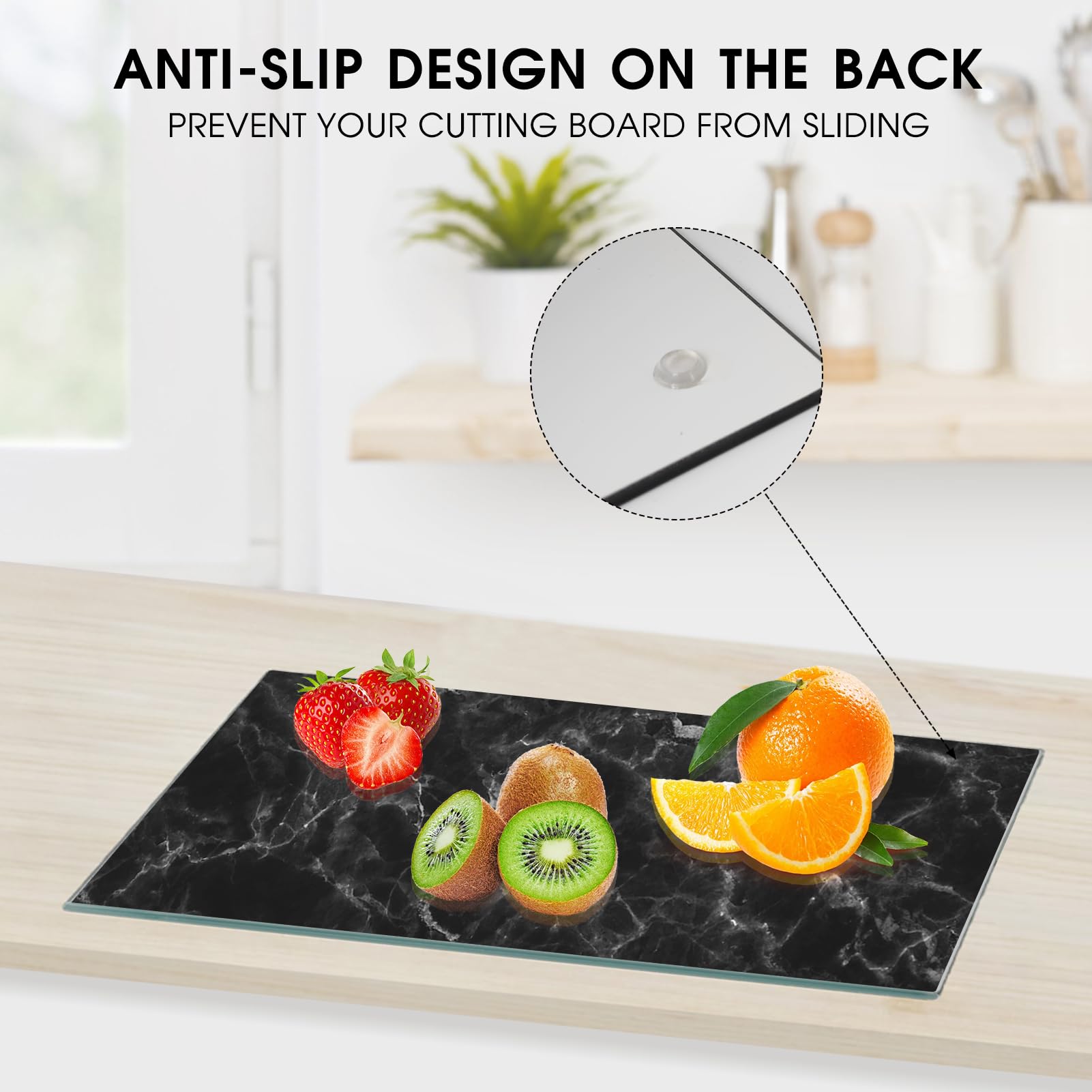 JAMBALAY dishwasher safe cutting board for easy cleaning.