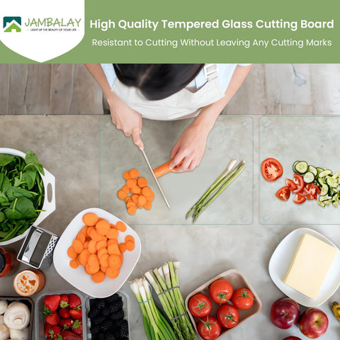 JAMBALAY scratch resistant glass helps maintain a pristine prep surface.
