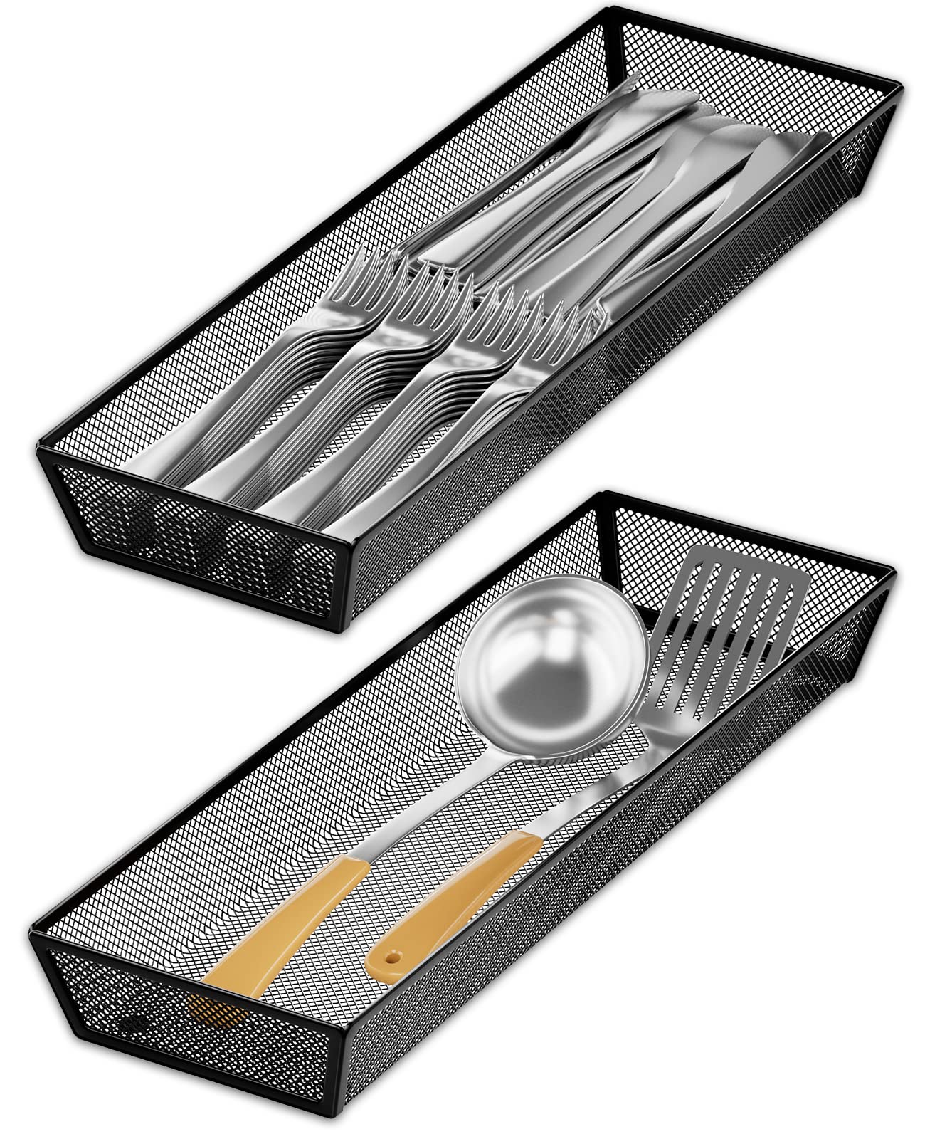 JANE EYRE drawer organizer top view keeps utensils neatly arranged and easy to reach.