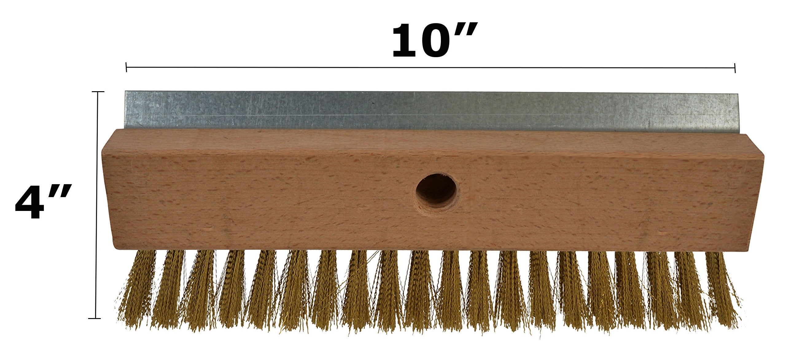 Steel scraper side on Janico 4004 removes hardened debris from stones.