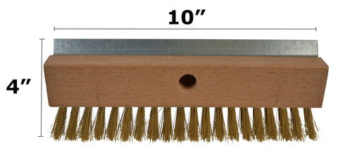 Steel scraper side on Janico 4004 removes hardened debris from stones.
