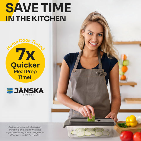 Dicer and slicer for even, restaurant-grade prep at home.