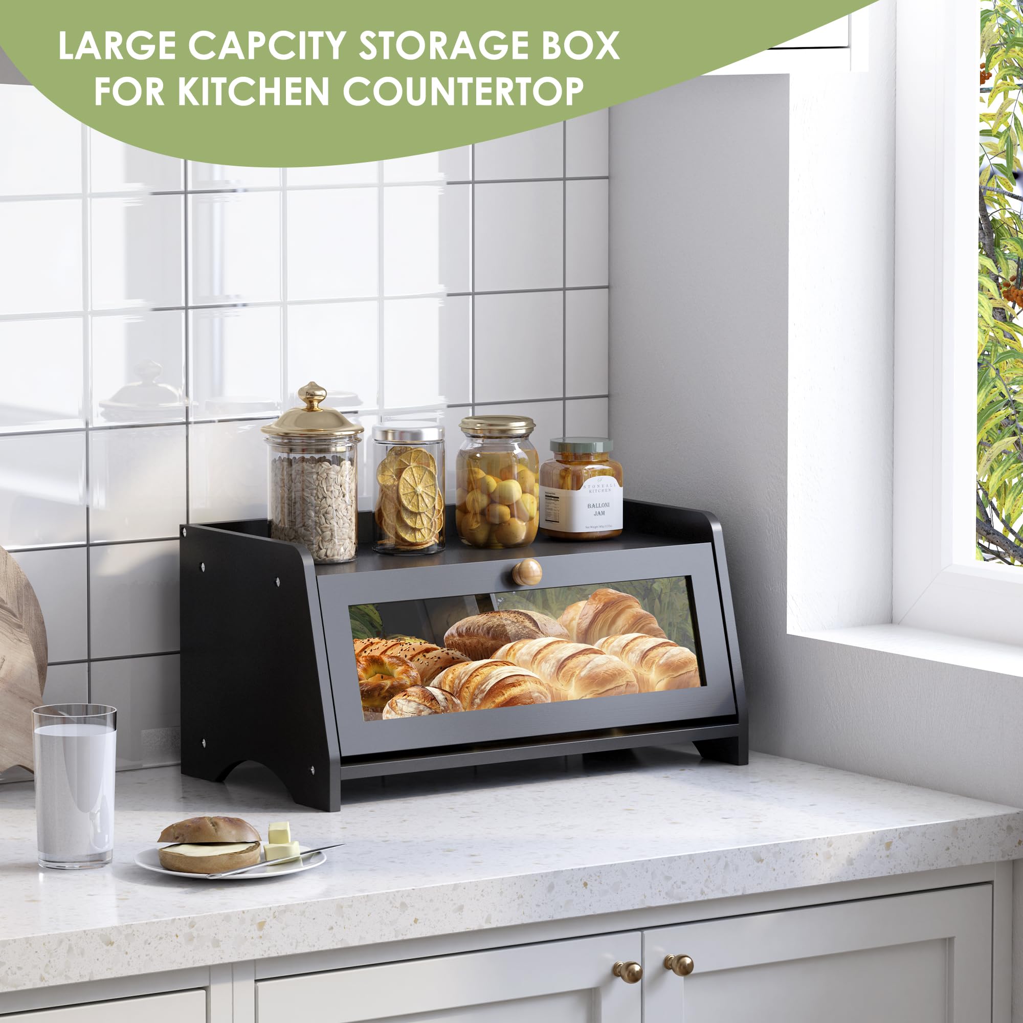JANSNIMEN bread box magnetic latch for smooth opening and secure closure.