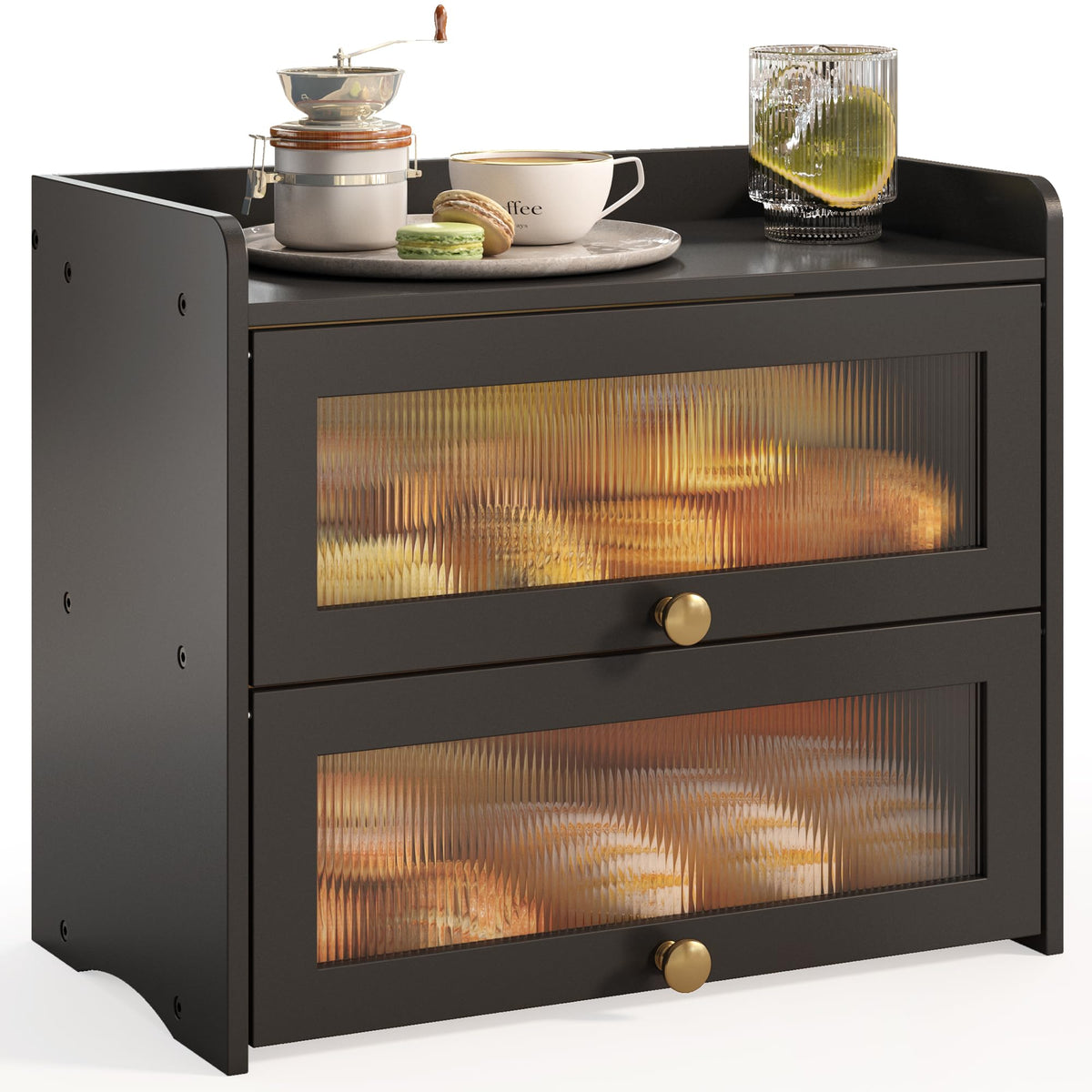 JANSNIMEN bread box with window on front for quick freshness check.